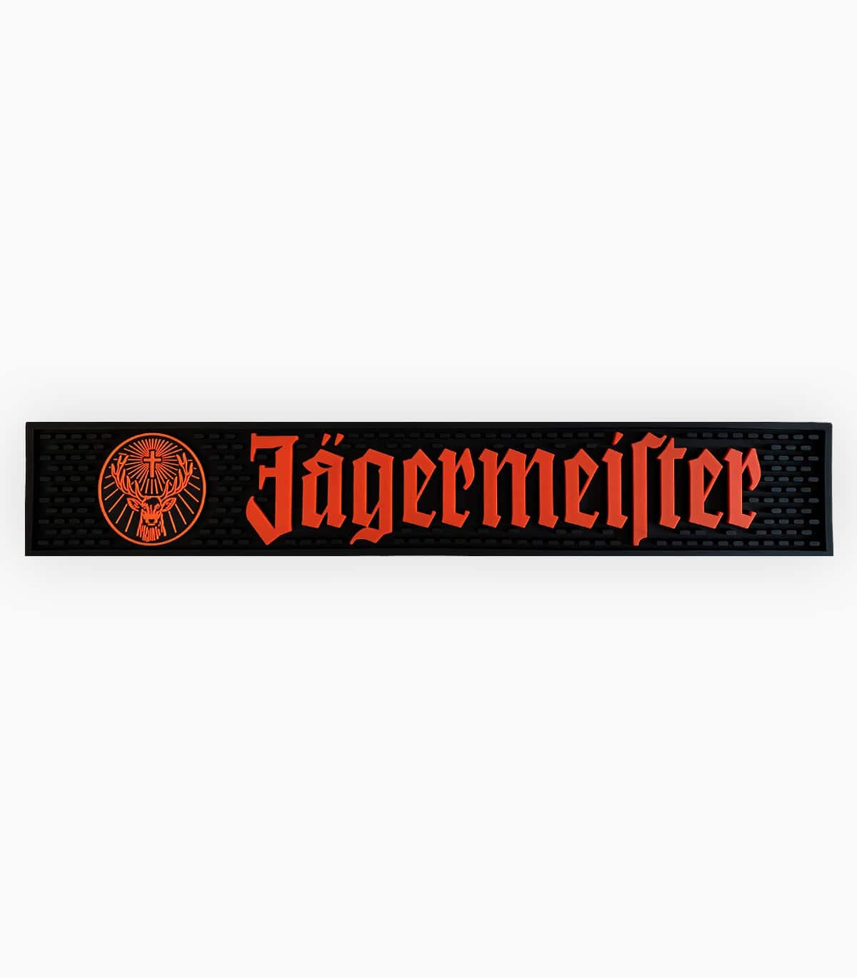 Colore Nero/Arancione/Giallo 13 x 59 cm Tappetino da Bar in Gomma Jägermeister 