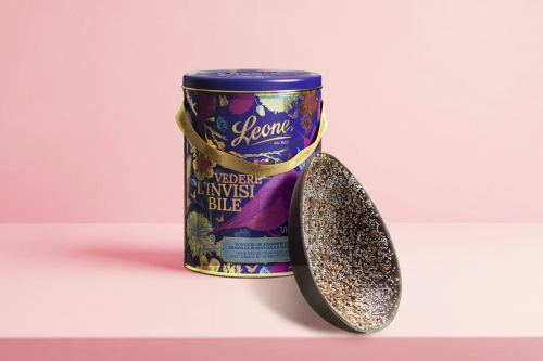 LEONE UOVO CRI CRI FONDENTE CON GRANELLA DI NOCCIOLA E ZUCCHERO